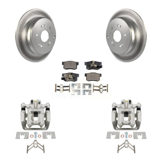 Brake Caliper Coat Rotor And Semi-Metallic Pad Rear Kit For Honda CR-V Acura RDX