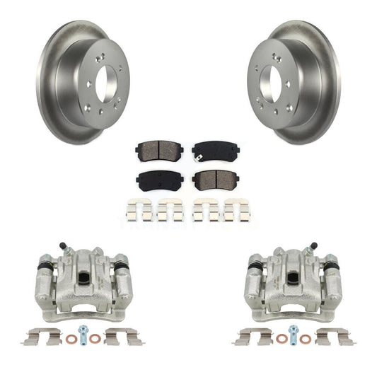 Brake Caliper Coat Rotors & Semi-Metallic Pad Rear Kit For Kia Forte Koup Forte5