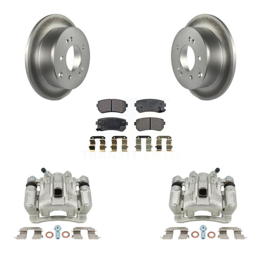 Brake Caliper Coat Rotors & Semi-Metallic Pad Rear Kit For Kia Forte Koup Forte5