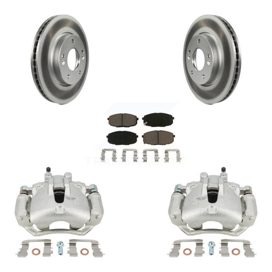 Brake Caliper Coat Rotors & Ceramic Pad Front Kit For Kia Forte Koup Forte5 2.0L