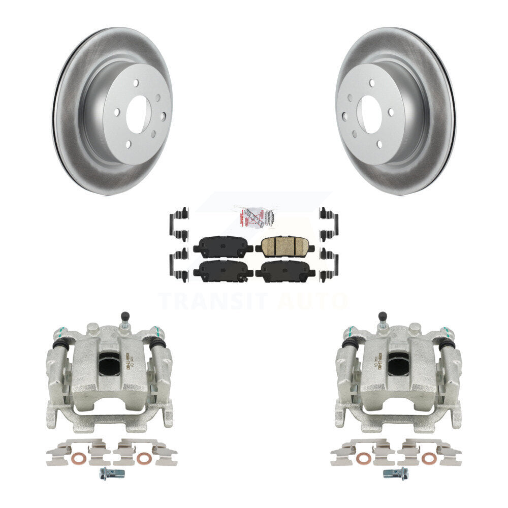 Brake Caliper Coat Rotors Ceramic Pad Rear Kit For INFINITI G37 QX50 Nissan 370Z