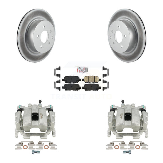 Brake Caliper Coat Rotors Ceramic Pad Rear Kit For INFINITI G37 QX50 Nissan 370Z
