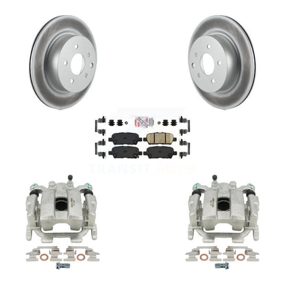Brake Caliper Coat Rotors Ceramic Pad Rear Kit For INFINITI G37 QX50 Nissan 370Z