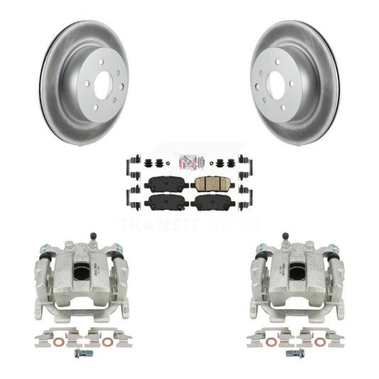 Brake Caliper Coat Rotors Ceramic Pad Rear Kit For INFINITI G37 QX50 Nissan 370Z