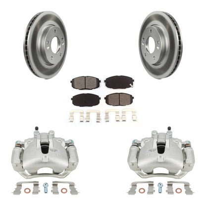 Brake Caliper Coat Rotor & Semi-Metallic Pad Front Kit For Kia Forte Koup Forte5