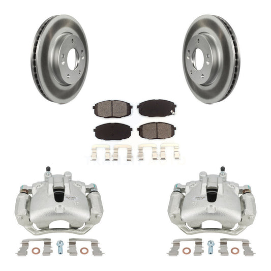 Brake Caliper Coat Rotor & Semi-Metallic Pad Front Kit For Kia Forte Koup Forte5