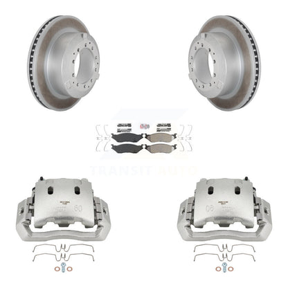 Brake Caliper Coat Rotors & Semi-Metallic Pad Rear Kit For Ford F-450 Super Duty