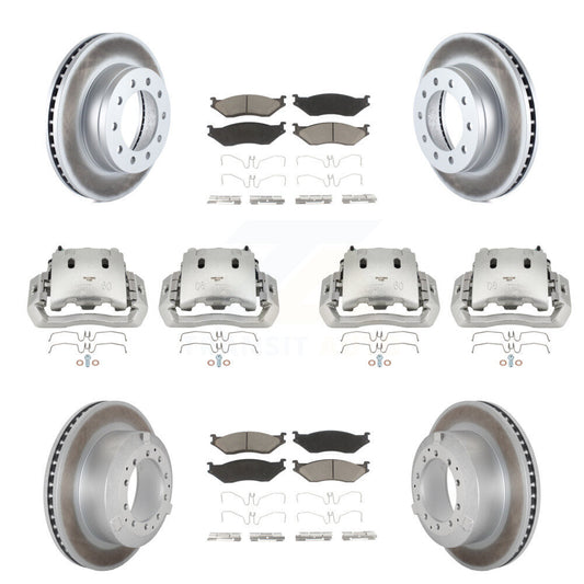 Brake Caliper Coat Rotors Ceramic Pad Front Rear Kit (10Pc) For Ford F-450 Super