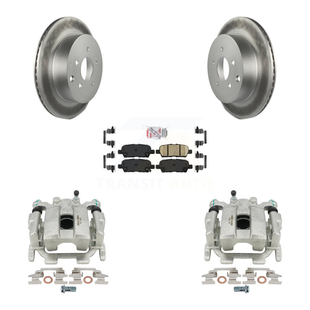 Brake Caliper Coat Rotors Ceramic Pad Rear Kit For Nissan Murano Pathfinder QX60