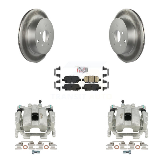 Brake Caliper Coat Rotors Ceramic Pad Rear Kit For Nissan Murano Pathfinder QX60