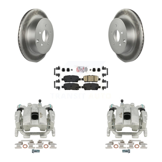 Brake Caliper Coat Rotors Ceramic Pad Rear Kit For Nissan Murano Pathfinder QX60
