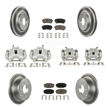 Brake Caliper Coat Rotors & Ceramic Pad Front Rear Kit (10Pc) For Kia Forte Koup