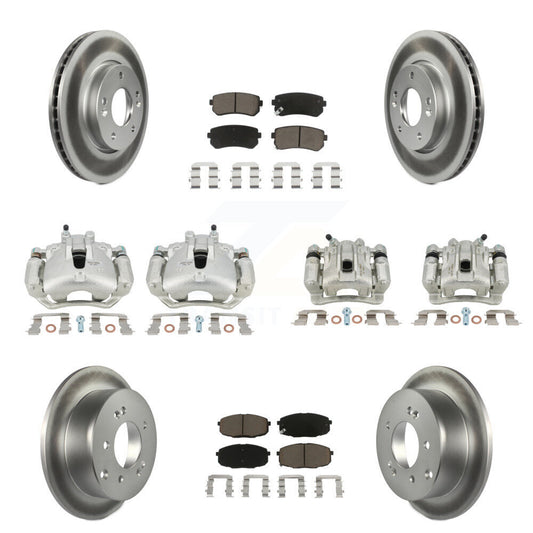 Brake Caliper Coat Rotors & Ceramic Pad Front Rear Kit (10Pc) For Kia Forte Koup