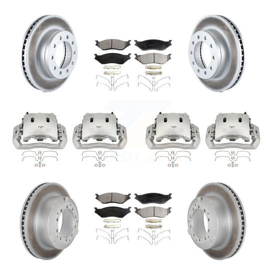 Brake Caliper Coat Rotors Ceramic Pad Front Rear Kit (10Pc) For Ford F-450 Super