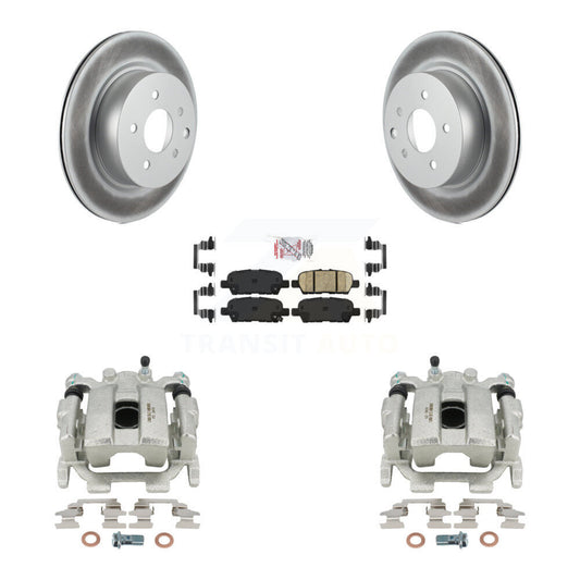 Disc Brake Caliper Coat Rotor & Ceramic Pad Rear Kit For 2008-2012 INFINITI EX35