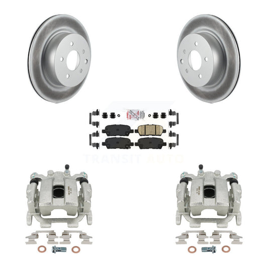 Disc Brake Caliper Coat Rotor & Ceramic Pad Rear Kit For 2008-2012 INFINITI EX35