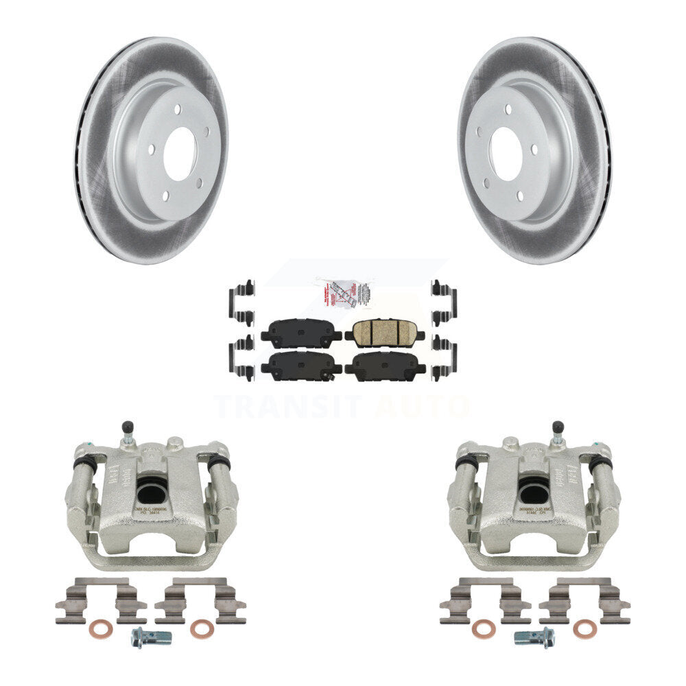 Disc Brake Caliper Coat Rotor & Ceramic Pad Rear Kit For Nissan Rogue Sport LEAF