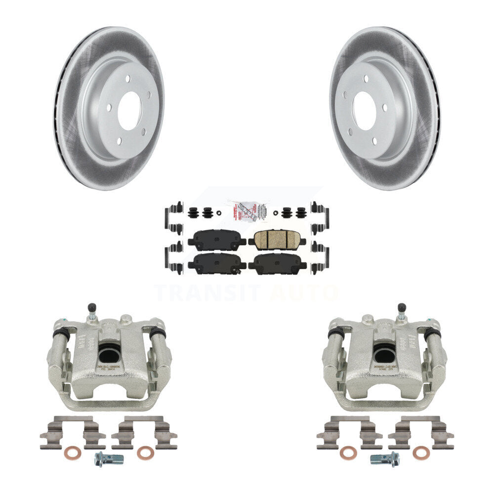 Disc Brake Caliper Coat Rotor & Ceramic Pad Rear Kit For Nissan Rogue Sport LEAF