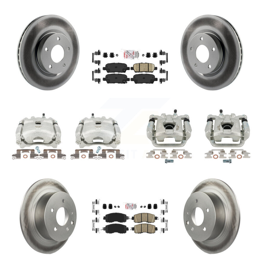 Brake Caliper Coat Rotor And Ceramic Pad Front Rear Kit (10Pc) For Nissan Altima