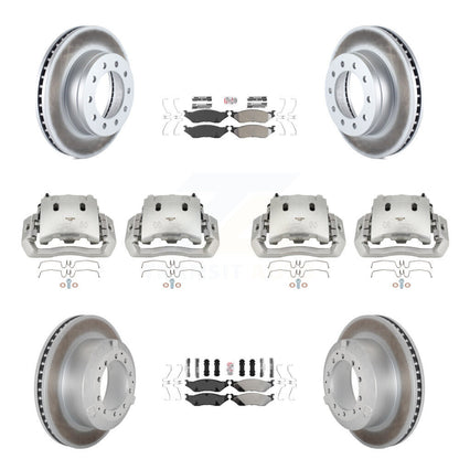 Brake Caliper Coat Rotors Semi-Metallic Pad Front Rear Kit (10Pc) For Ford F-450