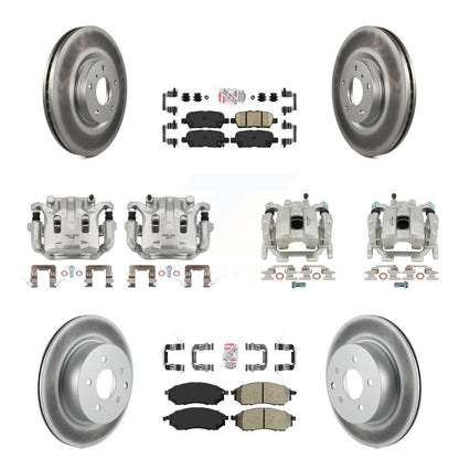 Brake Caliper Coat Rotor Semi-Metallic Ceramic Pad Front Rear Kit (10Pc) For G37