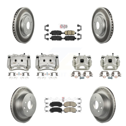 Disc Brake Caliper Coat Rotor Ceramic Pad Front Rear Kit (10Pc) For Nissan Rogue