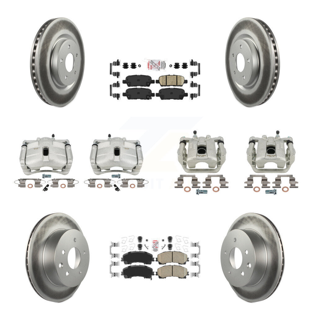 Brake Caliper Coat Rotor & Ceramic Pad Front Rear Kit (10Pc) For Nissan Rogue SL