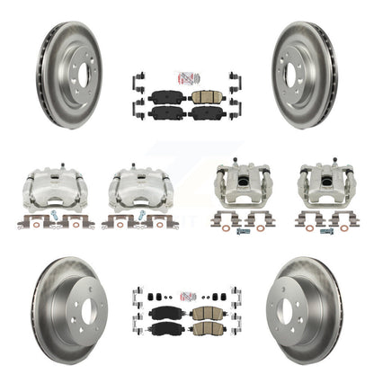 Disc Brake Caliper Coat Rotors Ceramic Pad Front Rear Kit (10Pc) For Nissan LEAF