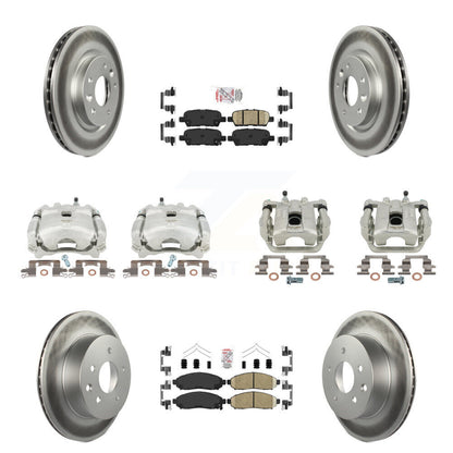 Disc Brake Caliper Coat Rotors Ceramic Pad Front Rear Kit (10Pc) For Nissan LEAF