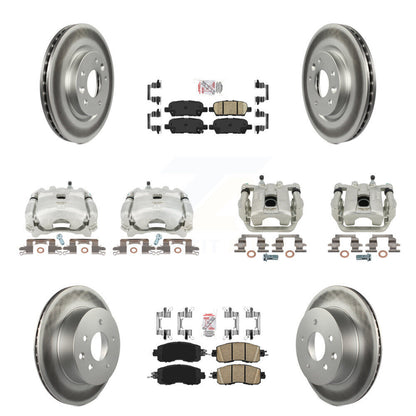 Disc Brake Caliper Coat Rotors Ceramic Pad Front Rear Kit (10Pc) For Nissan LEAF