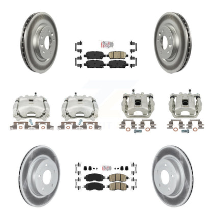 Disc Brake Caliper Coat Rotors Ceramic Pad Front Rear Kit (10Pc) For Nissan LEAF