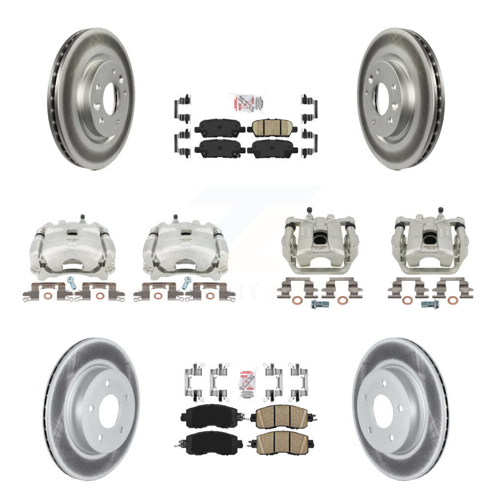 Disc Brake Caliper Coat Rotors Ceramic Pad Front Rear Kit (10Pc) For Nissan LEAF