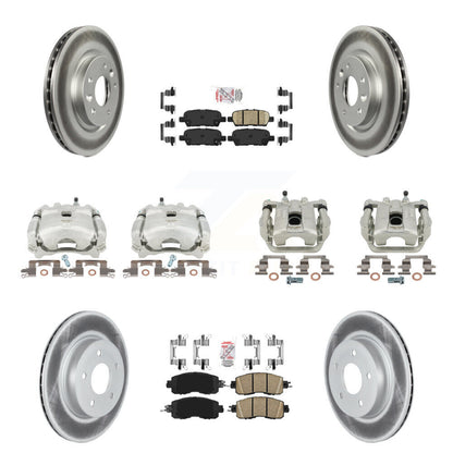 Disc Brake Caliper Coat Rotors Ceramic Pad Front Rear Kit (10Pc) For Nissan LEAF