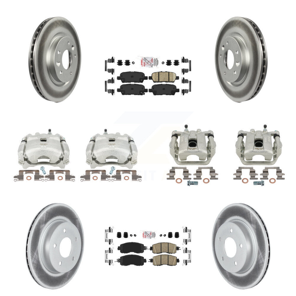 Disc Brake Caliper Coat Rotors Ceramic Pad Front Rear Kit (10Pc) For Nissan LEAF
