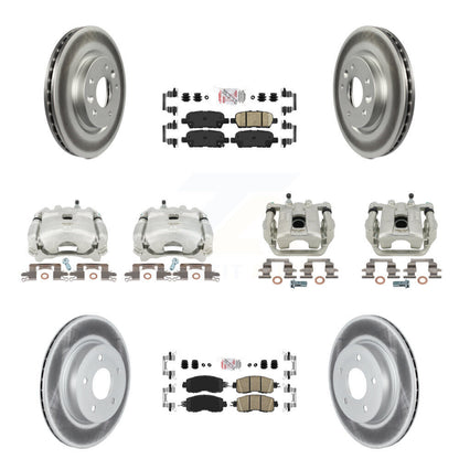 Disc Brake Caliper Coat Rotors Ceramic Pad Front Rear Kit (10Pc) For Nissan LEAF
