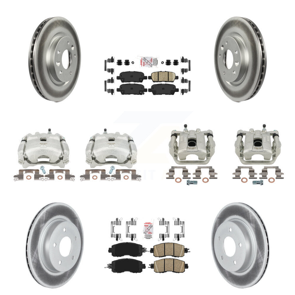 Disc Brake Caliper Coat Rotors Ceramic Pad Front Rear Kit (10Pc) For Nissan LEAF