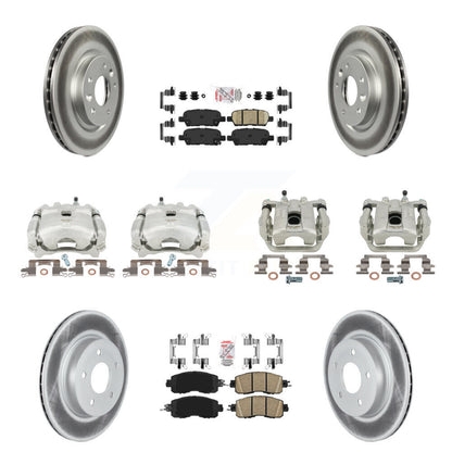 Disc Brake Caliper Coat Rotors Ceramic Pad Front Rear Kit (10Pc) For Nissan LEAF