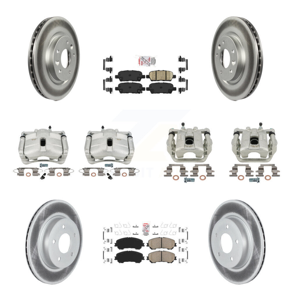Brake Caliper Coat Rotor Ceramic Pad Front Rear Kit For 19 Nissan Rogue Sport SL