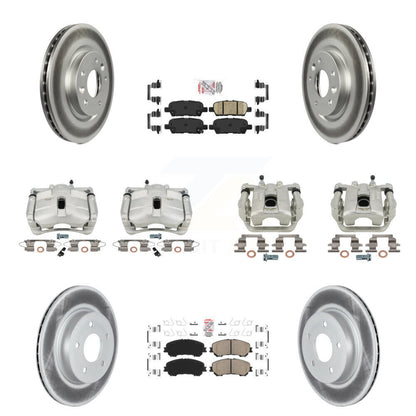 Brake Caliper Coat Rotor Ceramic Pad Front Rear Kit For 19 Nissan Rogue Sport SL