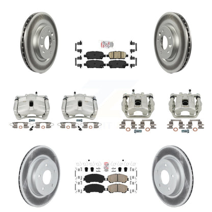 Brake Caliper Coat Rotor Ceramic Pad Front Rear Kit For 19 Nissan Rogue Sport SL