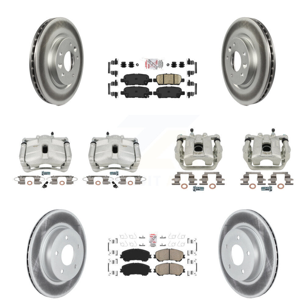Brake Caliper Coat Rotor Ceramic Pad Front Rear Kit For 19 Nissan Rogue Sport SL