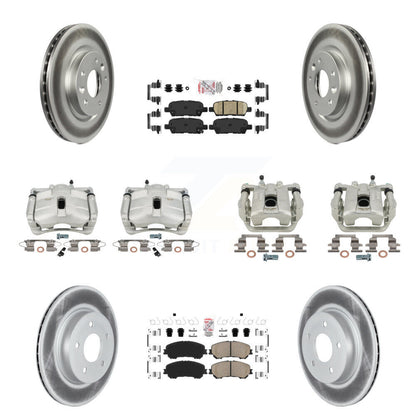 Brake Caliper Coat Rotor Ceramic Pad Front Rear Kit For 19 Nissan Rogue Sport SL
