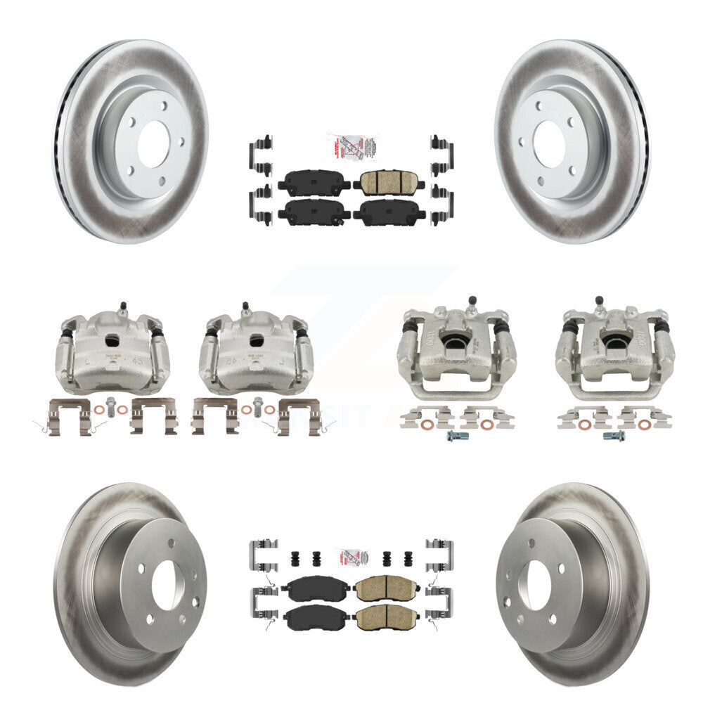 Brake Caliper Coat Rotor And Ceramic Pad Front Rear Kit (10Pc) For Nissan Altima