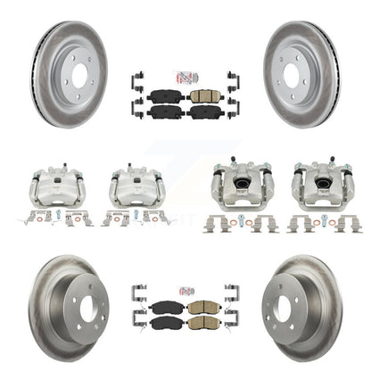 Disc Brake Caliper Coat Rotors Ceramic Pad Front Rear Kit (10Pc) For Nissan Juke