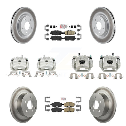 Disc Brake Caliper Coat Rotors Ceramic Pad Front Rear Kit (10Pc) For Nissan Juke