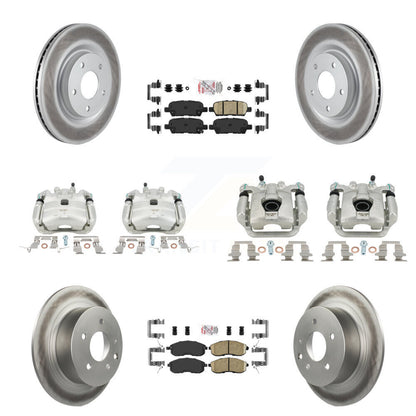 Disc Brake Caliper Coat Rotors Ceramic Pad Front Rear Kit (10Pc) For Nissan Juke