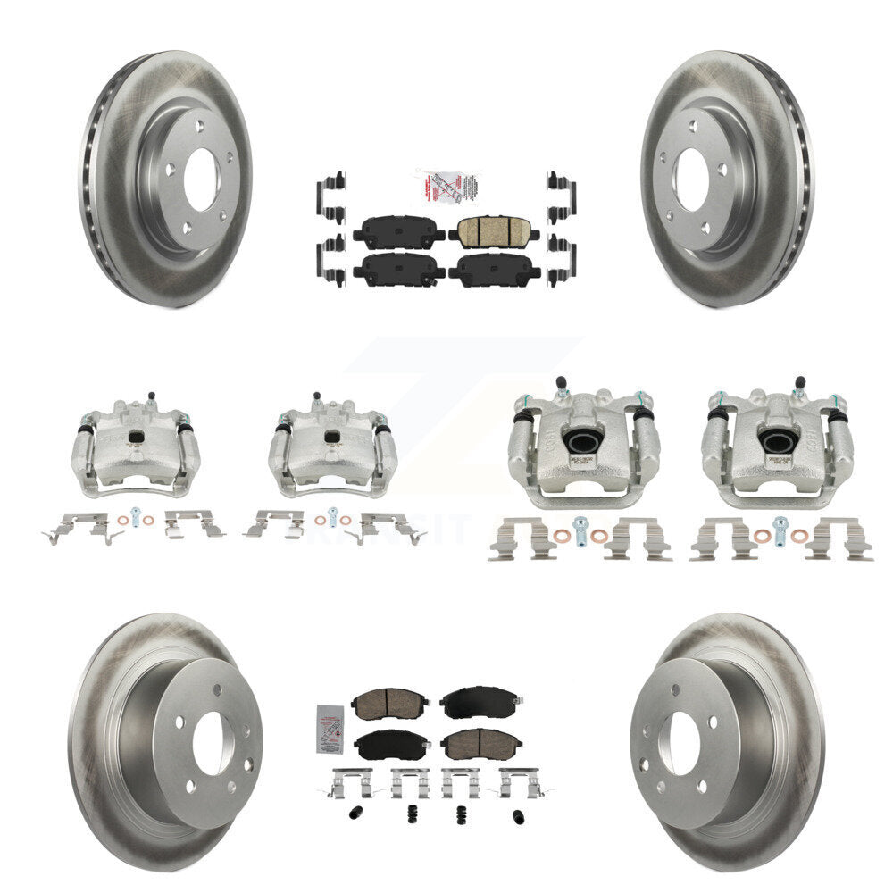 Brake Caliper Coat Rotor And Ceramic Pad Front Rear Kit (10Pc) For Nissan Sentra
