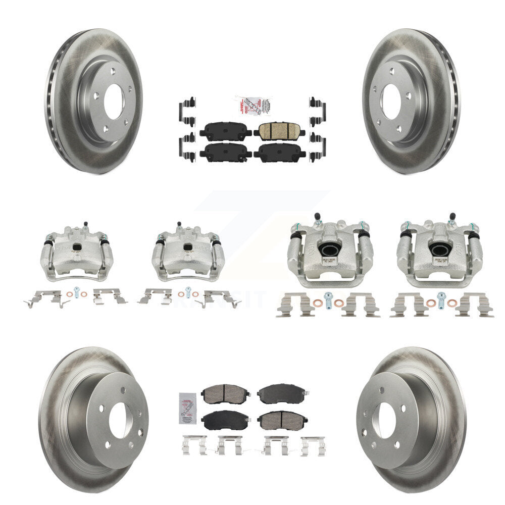 Brake Caliper Coat Rotor And Ceramic Pad Front Rear Kit (10Pc) For Nissan Sentra
