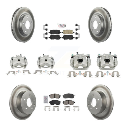 Brake Caliper Coat Rotor And Ceramic Pad Front Rear Kit (10Pc) For Nissan Sentra