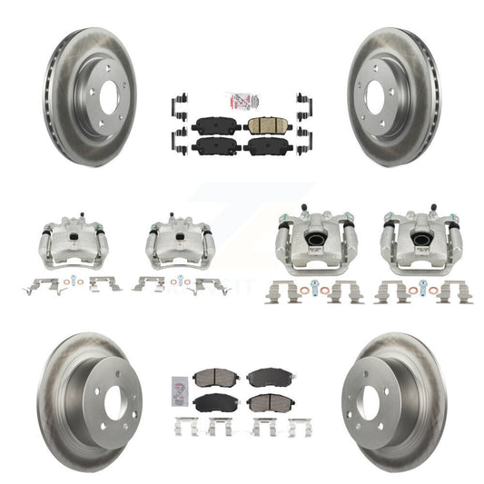 Brake Caliper Coat Rotor And Ceramic Pad Front Rear Kit (10Pc) For Nissan Sentra